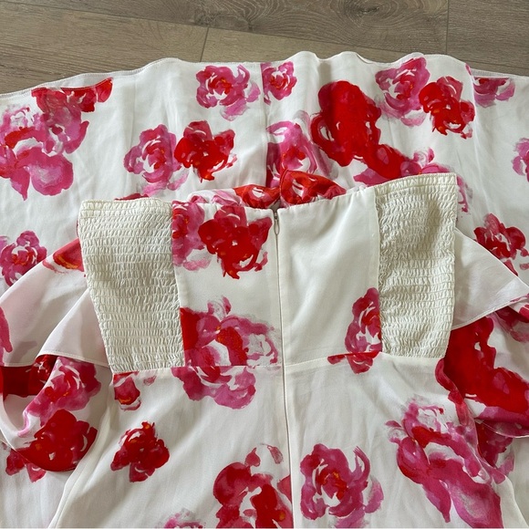 Amanda Uprichard Off The Shoulder 100% Silk Maxi Floral Dress Sz M - Picture 12 of 12